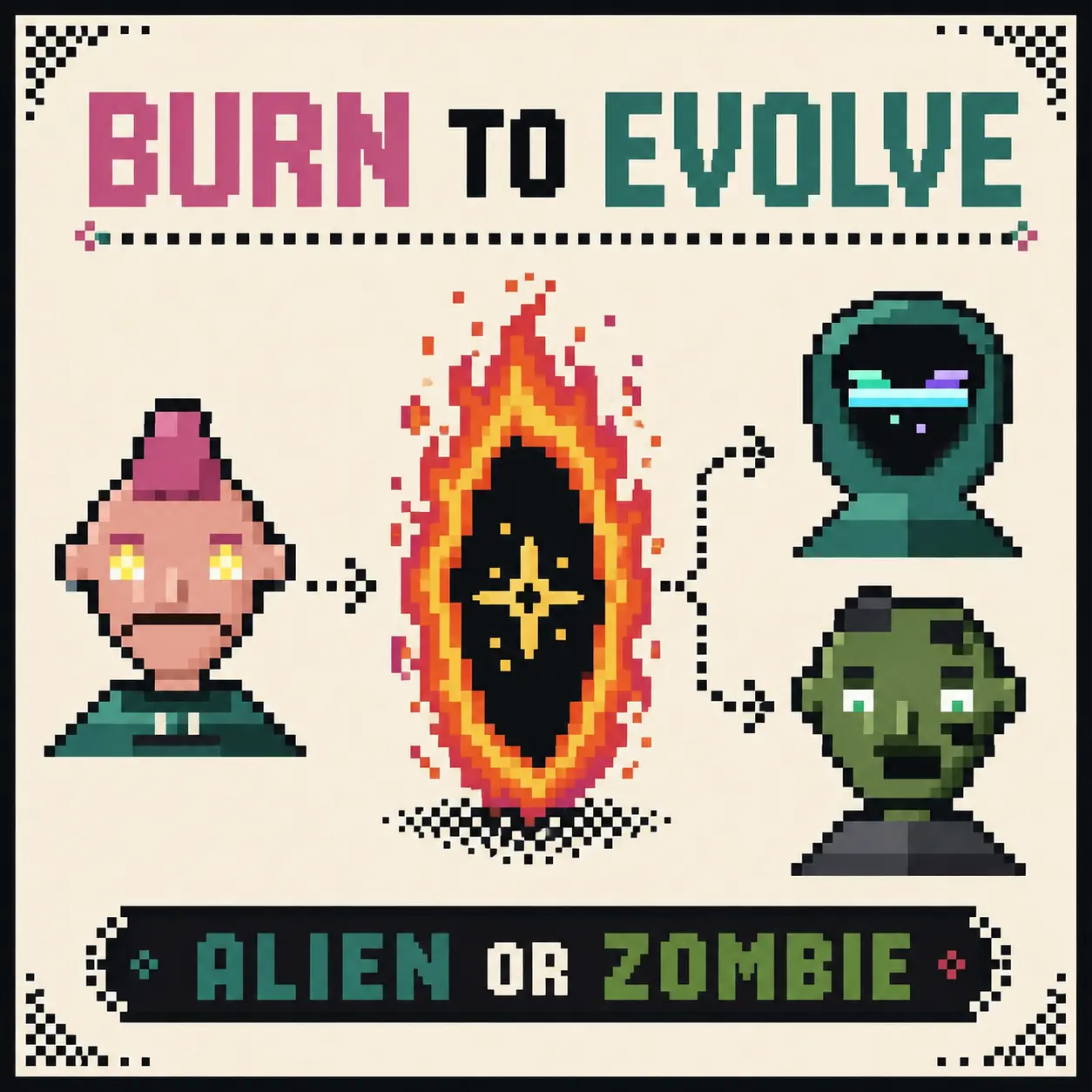 Burn an original Oddkin to evolve into an Alien or Zombie